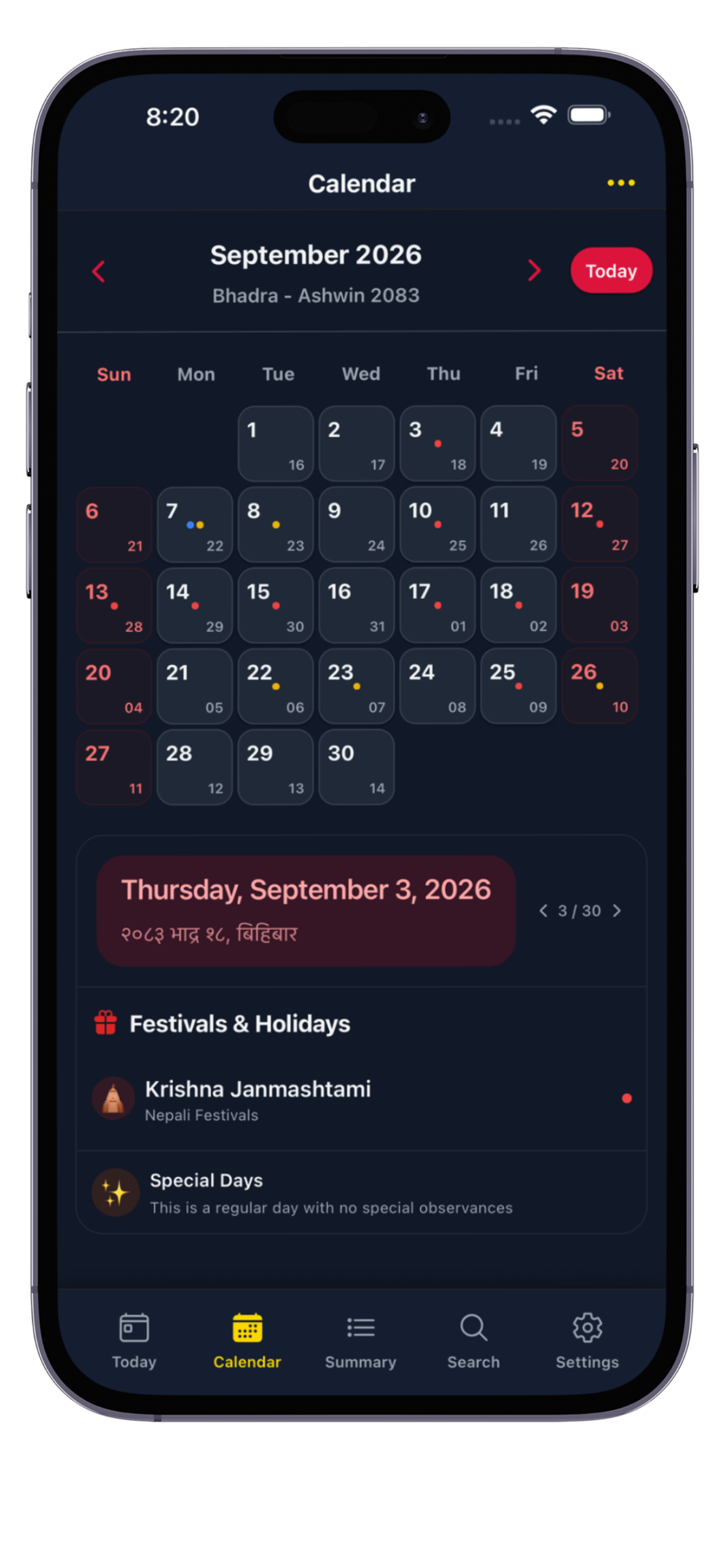 Detailed Panchang information with Tithi, Nakshatra, Yoga details